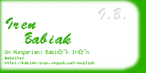 iren babiak business card